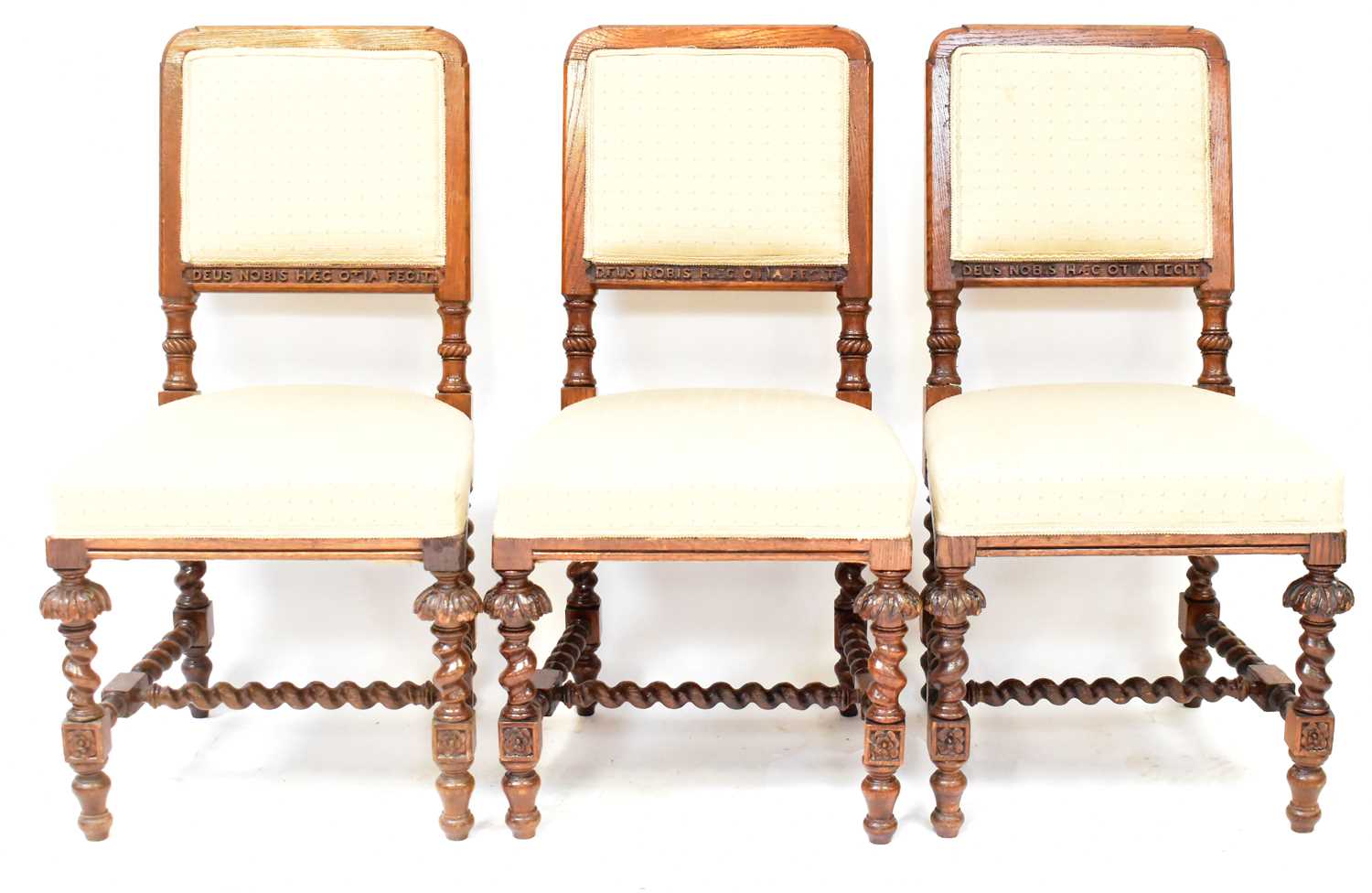 Lot 29 - A set of six Victorian carved oak dining...