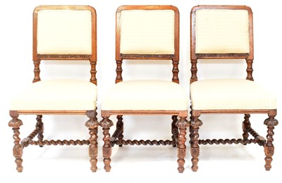 Lot 42 - A set of six Victorian carved oak dining...