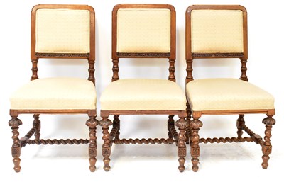 Lot 29 - A set of six Victorian carved oak dining...