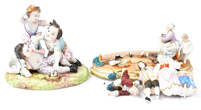 Lot 111 - Two 19th century French bisque porcelain...