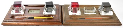 Lot 239 - A near pair of Art Deco stained wood ink...