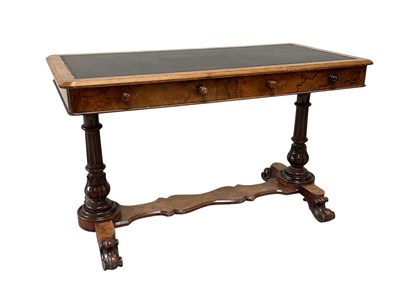 Lot 130 - A Victorian figured walnut library writing...