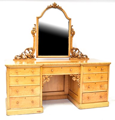 Lot 96 - A large Victorian maple dressing chest, the...