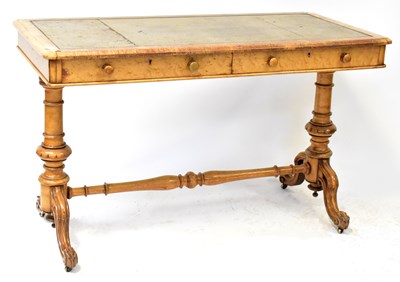 Lot 21 - A Victorian bird's-eye maple writing table,...