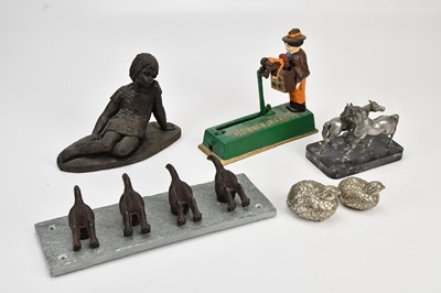 Lot 484 - A reproduction 'Monkey Bank', also a bronzed...