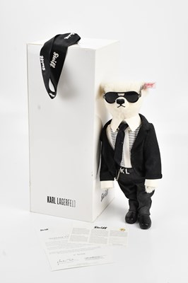 Lot 2061 - STEIFF; a 'Karl Lagerfield' teddy bear, 38cm,...