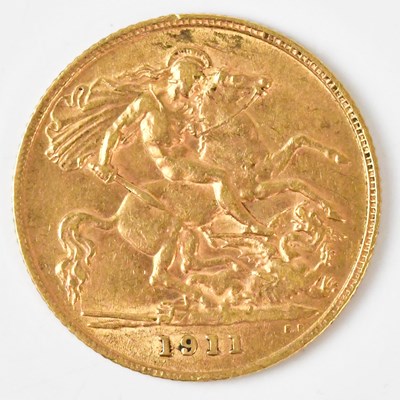 Lot 569 - A George V half sovereign, 1911.