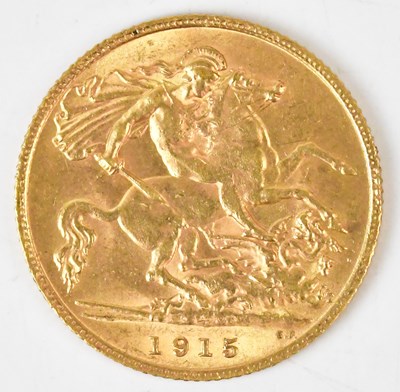 Lot 570 - A George V half sovereign, 1915.