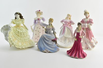Lot 173 - COALPORT; six porcelain figurines comprising...
