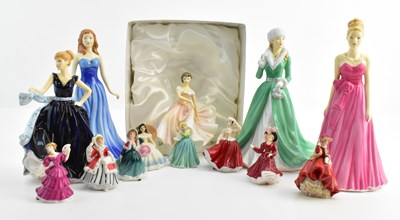 Lot 175 - ROYAL DOULTON; thirteen various size figurines...