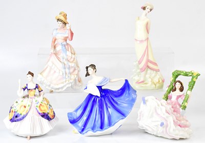 Lot 176 - ROYAL DOULTON; five porcelain figures...