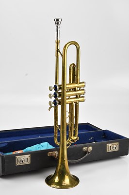 Lot 2191 - COMMODORE; a brass trumpet, cased.