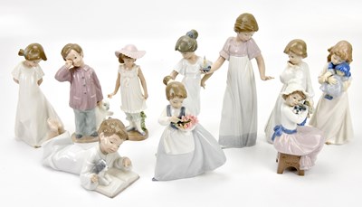 Lot 1339 - NAO; ten figures including 'Sleepy Head',...