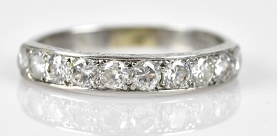 Lot 420 - A white metal diamond set ten stone half...