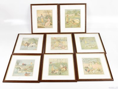 Lot 1758 - Eight early 20th century coloured engravings...