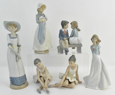 Lot 153 - NAO; six high glazed porcelain figures...