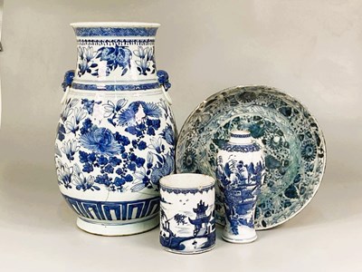 Lot 110 - A 19th century Chinese porcelain shallow bowl,...