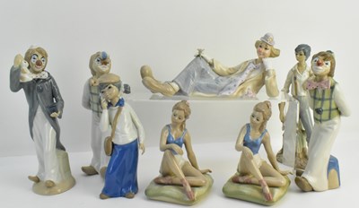 Lot 150 - Eight glazed, mostly Continental porcelain...