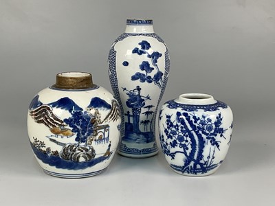 Lot 108 - A Chinese blue and white vase decorated with a...