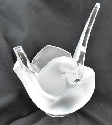 Lot 329 - LALIQUE, FRANCE; a 'Sylvie Love Bird' vase,...
