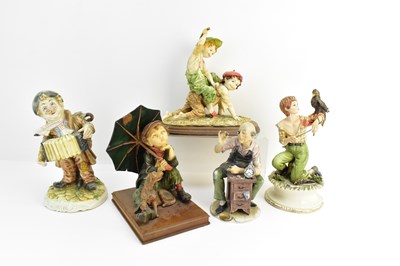 Lot 145 - Five Italian Capodimonte-style figurines...