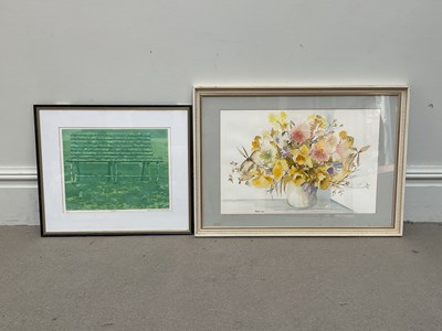 Lot 1046 - PHILIP HILL; watercolour, ‘Spring Flowers’,...