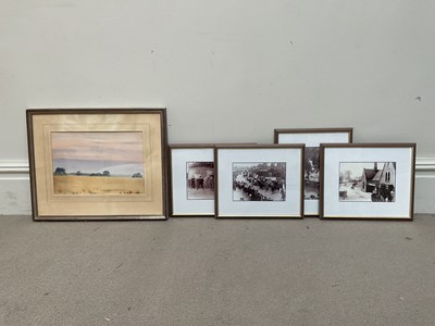 Lot 1108 - JOHN HEDLEY; watercolour, ‘Barley Sunset,...