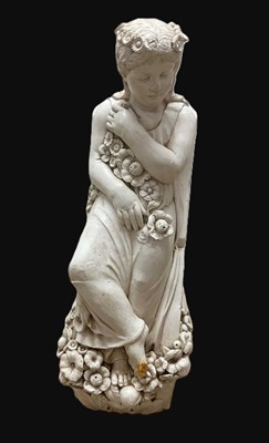 Lot 142 - A reinforced plaster bust of young girl in...