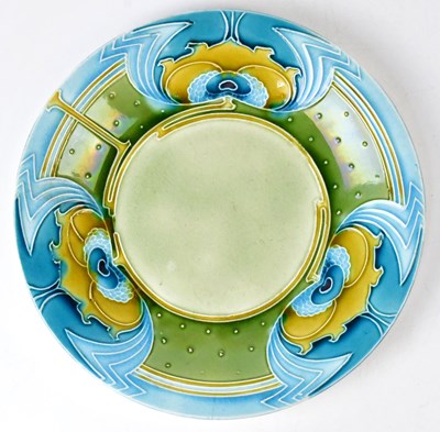 Lot 213 - MINTON; a Secessionist plate, tube lined with...