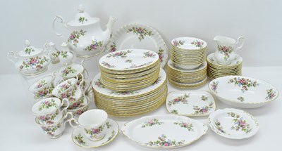 Lot 214 - ROYAL ALBERT; a seventy-nine piece 'Moss Rose'...