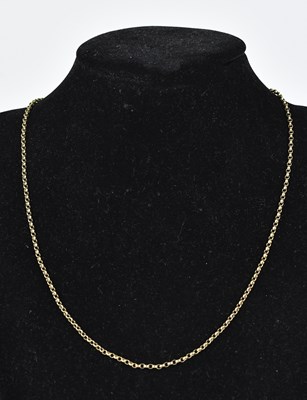 Lot 289 - A 9ct yellow gold hoop link chain, length...