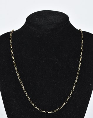 Lot 290 - A yellow metal hoop link necklace, length...