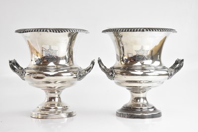 Lot 15 - A pair of 19th century silver plated wine...