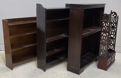 Lot 97 - A reproduction hanging mahogany bookcase with...