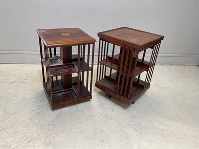 Lot 87 - Two reproduction revolving bookcases including...