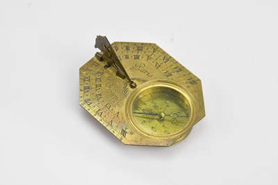 Lot 391 - BUTTERFIELD OF PARIS; a c1700 brass pocket...