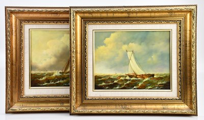 Lot 1065 - JEAN LAURENT; a pair of oils on board,...