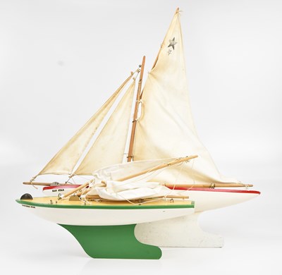 Lot 2146 - STAR; a model pond yacht, on later wooden...
