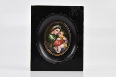 Lot 548 - A 19th century porcelain panel in the manner...