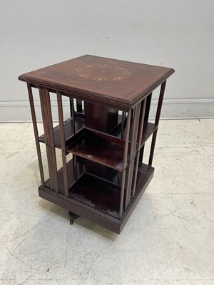 Lot 214 - An Edwardian inlaid mahogany revolving...