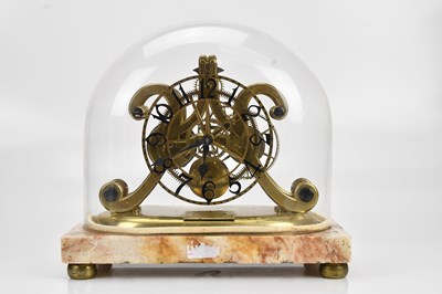 Lot 329 - W WIGSTON, DERBY; a brass skeleton clock, the...