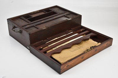 Lot 441 - A 19th century brass bound and inlaid teak...