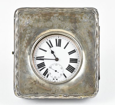 Lot 1079 - A silver plated crown wind open faced Goliath...