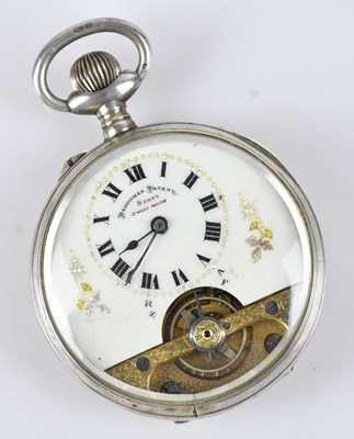 Lot 1039 - HEBDOMAS PATENT; a Swiss sterling silver cased...