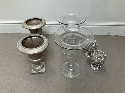 Lot 2026 - MODERN HOUSE FURNISHINGS; a pair of silvered...
