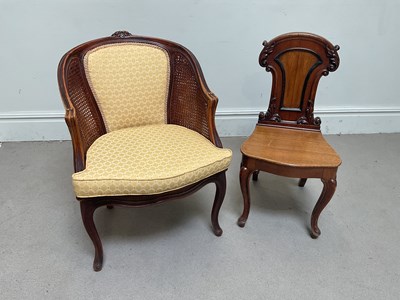 Lot 1247 - A Victorian carved mahogany hall chair, with a...