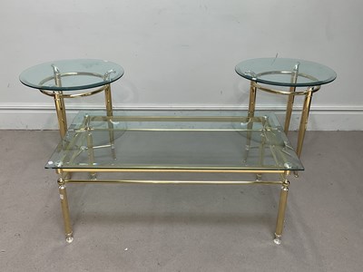 Lot 1035 - A modern gilt metal and glass rectangular...