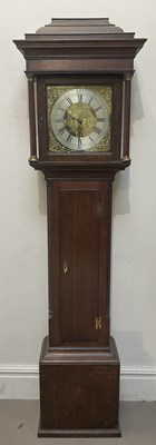 Lot 1342 - JOHN STEEL; a George III eight day oak...