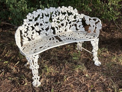 Lot 1426 - A Regency style cast metal garden bench,...