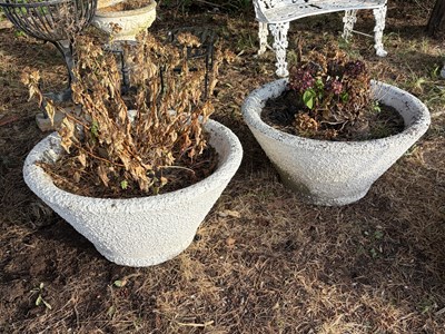 Lot 1424 - A pair of reconstituted stone conical garden...
